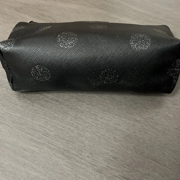 KATE SPADE Little Shiloh Black Glitter Dot Cosmetic Pencil Pouch EUC - Picture 2 of 6